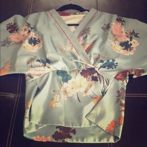 Floral Wrap Around Shirt
